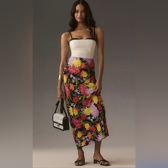 Maeve Dresses & Skirts - Anthropologie Tilda Floral Maxi Slip Skirt